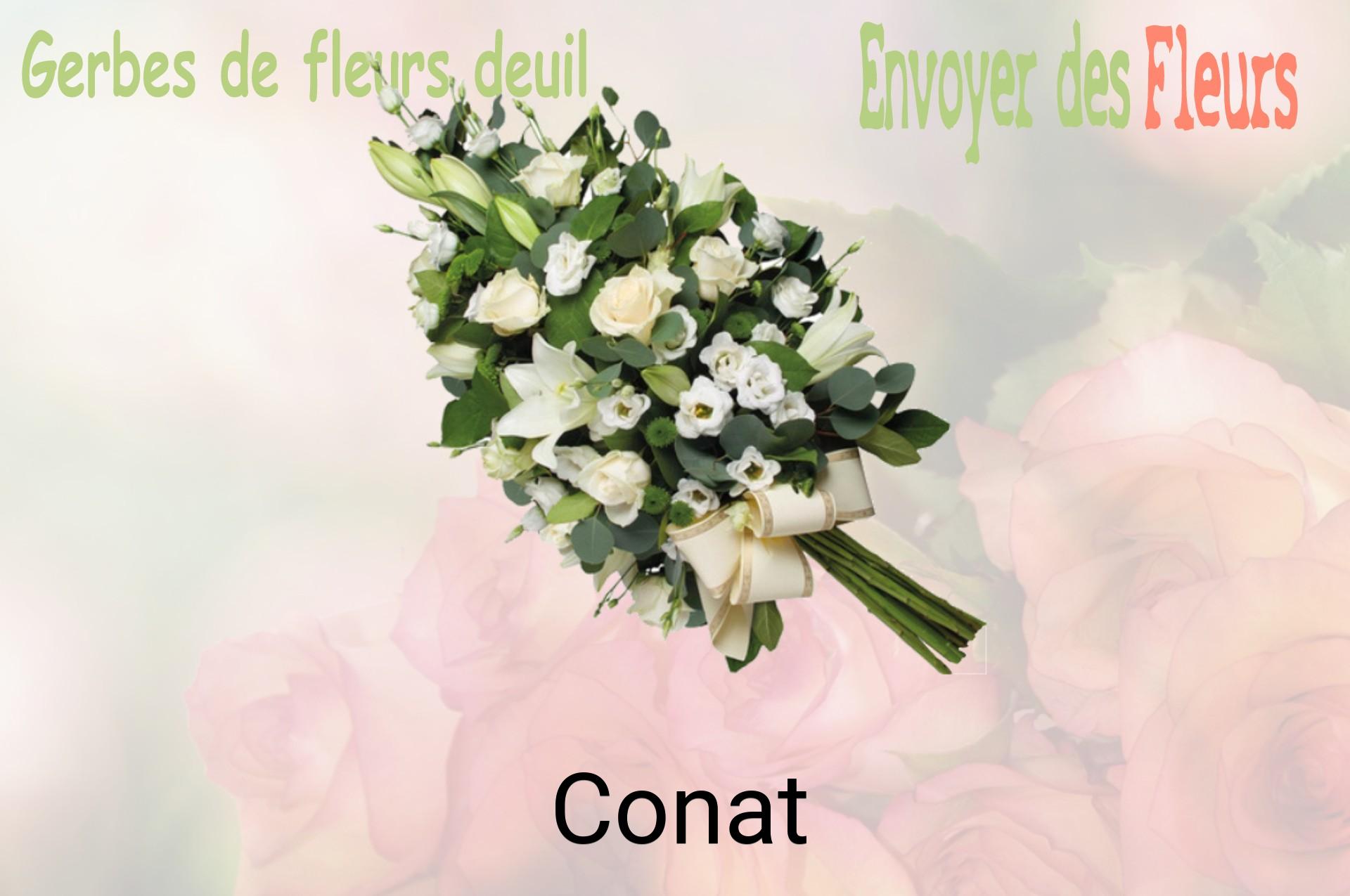 Gerbe de fleurs de deuil livrée à Conat